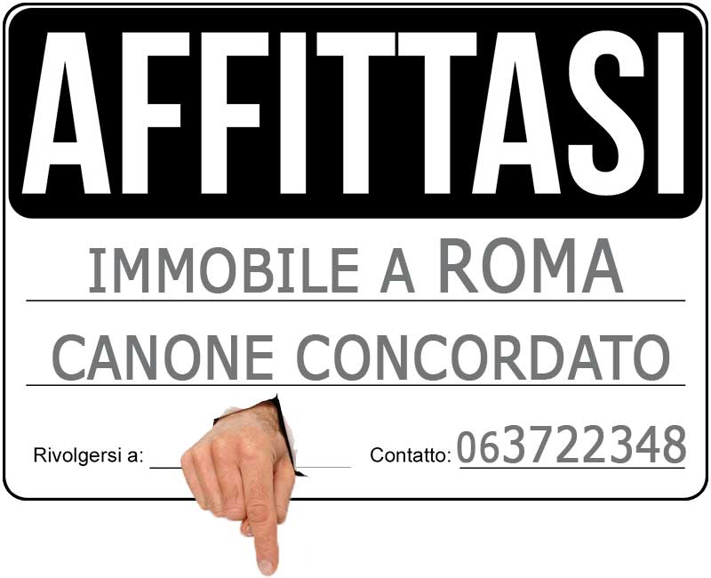 Immagine di un cartello di affitto, relativo al Canone concordato ROMA: i valori aggiornati per i Contratti di affitto-locazione in ogni quartiere e strada - verifica la tua zona OMI