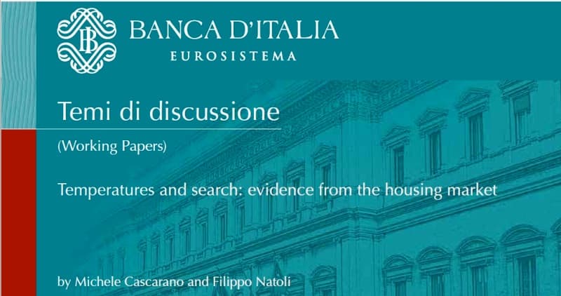 Immagine dello studio della BANCA D’ITALIA sul come i cambiamenti climatici influenzano il mercato immobiliare italiano