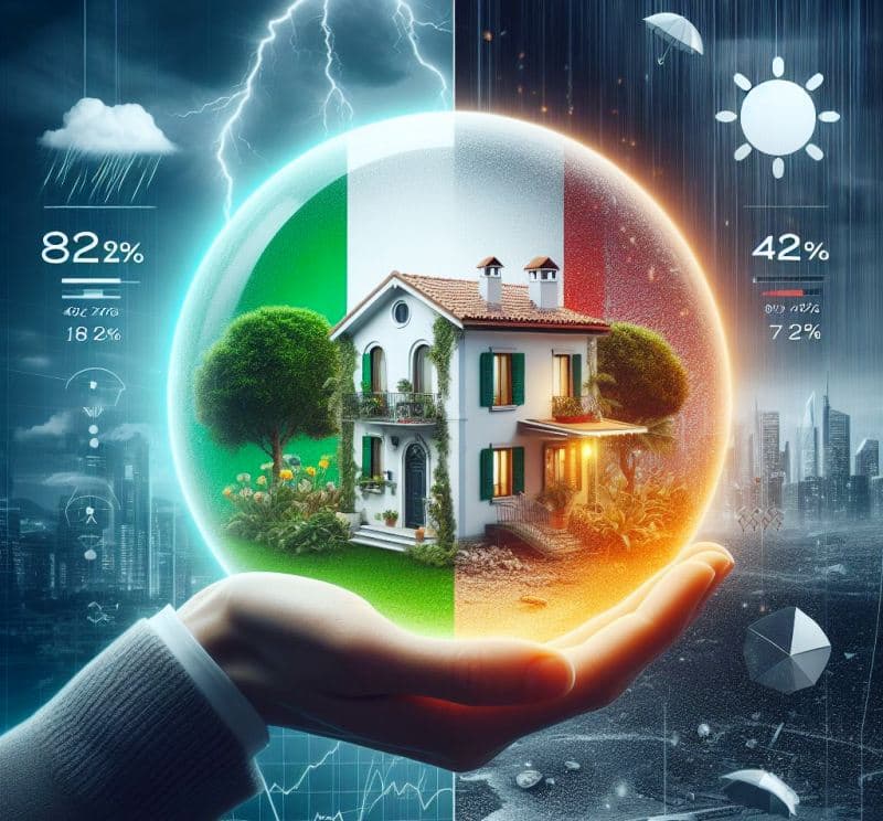 Immagine rappresentativa della crescente preoccupazione degli italiani per la sicurezza della propria casa, con evidenziate le percentuali rilevate da questo sondaggio