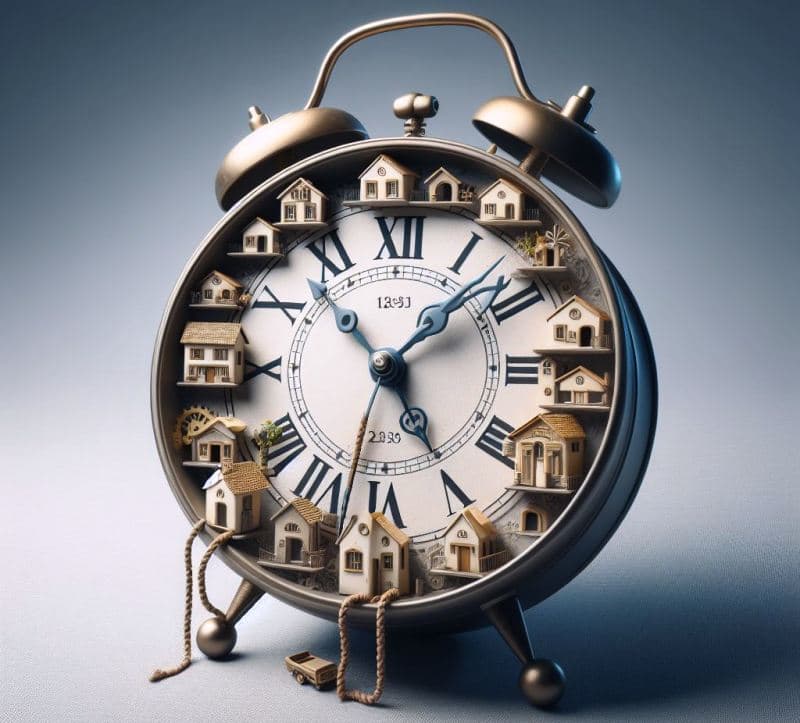 Immagine di un orologio che segna il tempo necessario per la vendita di una casa in Italia